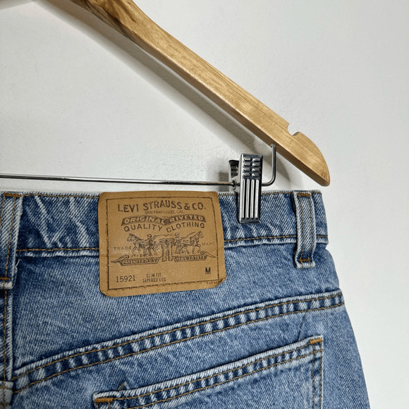VTG LEVI'S 921 ORANGE TAB SLIM FIT TAPERED LEG Jean women's Blue USA Cotton 16 - Picture 7 of 9